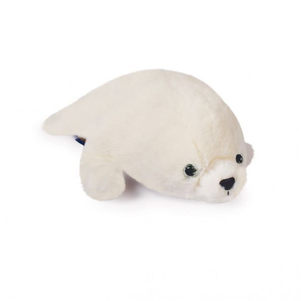  - trésors marins - peluche bébé phoque blanc 30 cm 